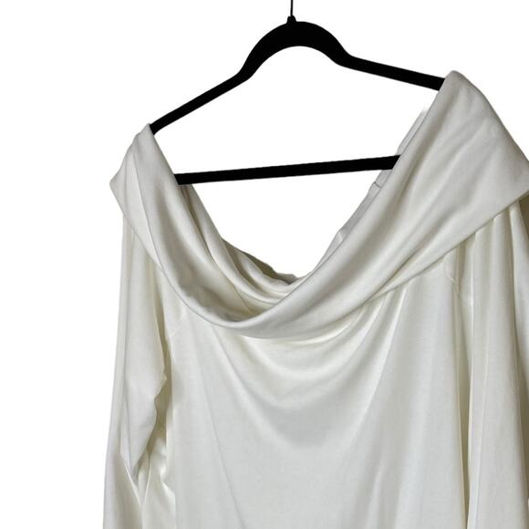 Unique Vintage Foldover White Off Shoulder Top Women’s Size 4X New - Picture 3 of 10